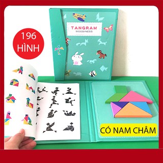 Đồ Chơi Xếp Hình Tangram Có Nam Châm Cho Bé Phát Triển Tư Duy