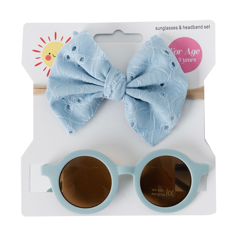 Set 2 Kính Mát Chống Tia UV Trang Trí Nơ Đáng Yêu Dành Cho Các Bé