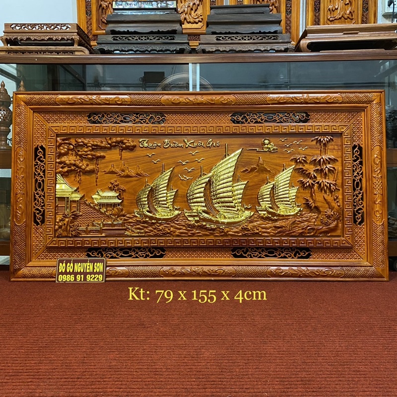 Tranh gỗ thuận buồm xuôi gió 79 x 155cm