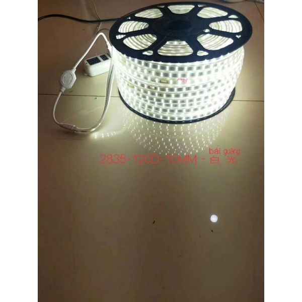 Led dây 220V đôi 2 hàng 2835 120D ánh sáng Trắng Vàng Đỏ Lá Dương Hồng đèn led trang trí hắt trần 220V Giá 1Mét