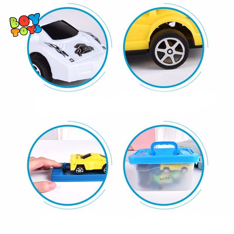 Hộp 11 ô tô chạy bánh đà kèm phụ kiện cho bé thỏa sức vui chơi