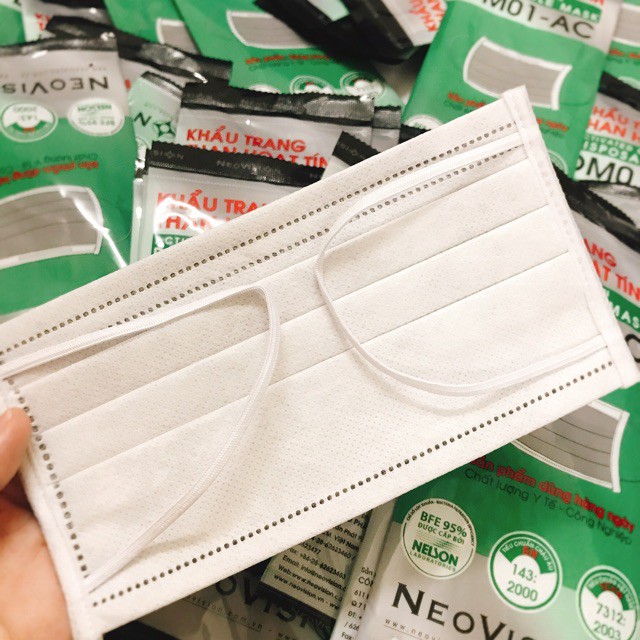 Hộp 50 Cái Khẩu Trang DM01 Than Hoạt Tính Có Lọc Kháng Khuẩn Chống Nước - Chính Hãng Neovision