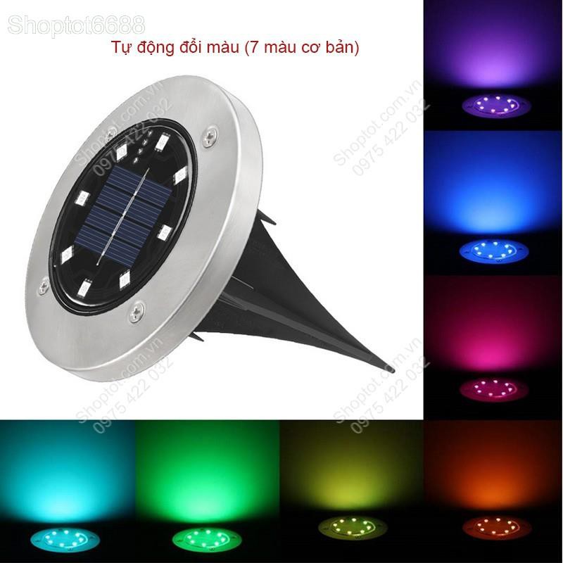 ĐÈN LED TỰ ĐỔI MÀU RGB NĂNG LƯỢNG MẶT TRỜI, 8 MẮT LED 0.8W CẮM SÂN VƯỜN (Kho hàng Hà nội)