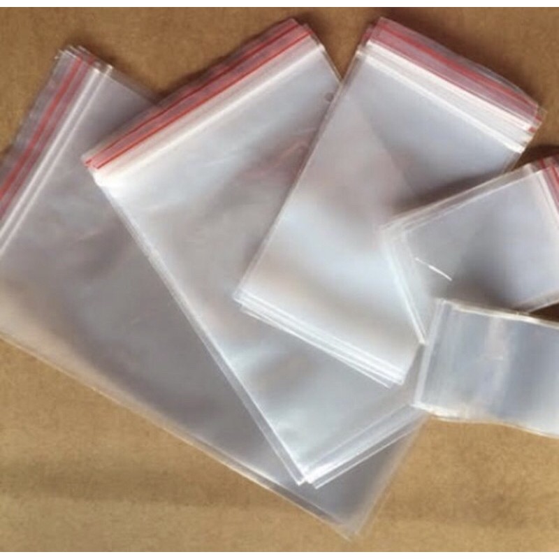 100G Túi Zip Trong Viền Đỏ (Zipper) Nhiều Size