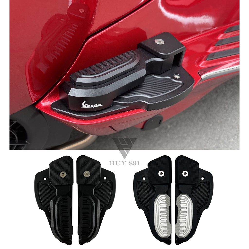 Gác chân nhôm CNC nhập cho xe Vespa Sprint Primavera Notte