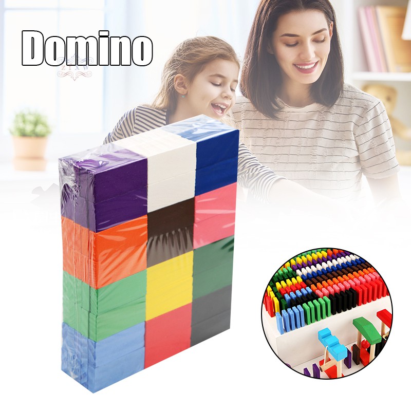 VN Set 120 Miếng Gỗ Domino Nhiều Màu Sắc Cho Bé