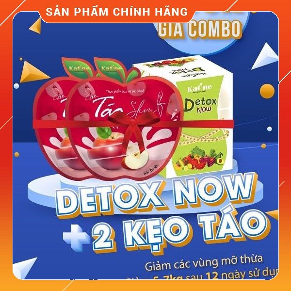 COMBO 2 Kẹo Táo Slim + 1 viên xơ rau xanh Detoxnow