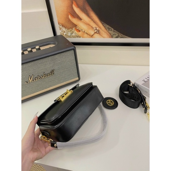 Túi xách nữ kẹp nách da trơn phối dây đeo chéo bản to eo vì