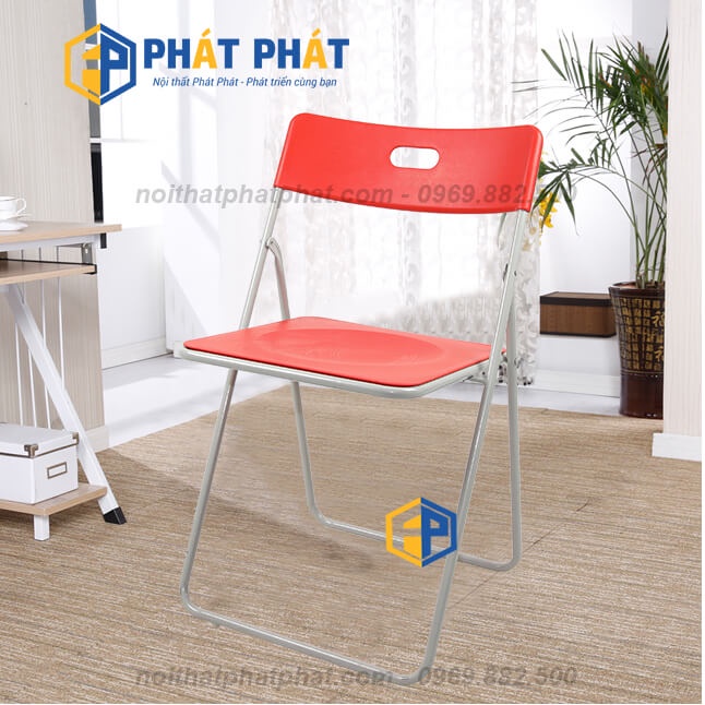 Ghế gấp nhựa văn phòng Phát Phát, ghế gấp chân sơn nhựa 2 mảnh chính hãng giá rẻ - G130