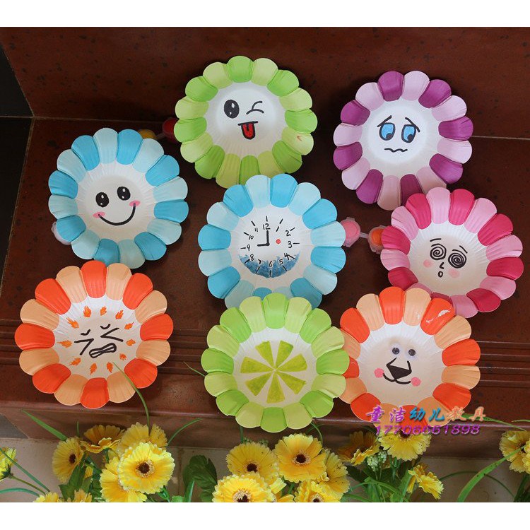 Set 10 đĩa giấy hoa làm đồ thủ công