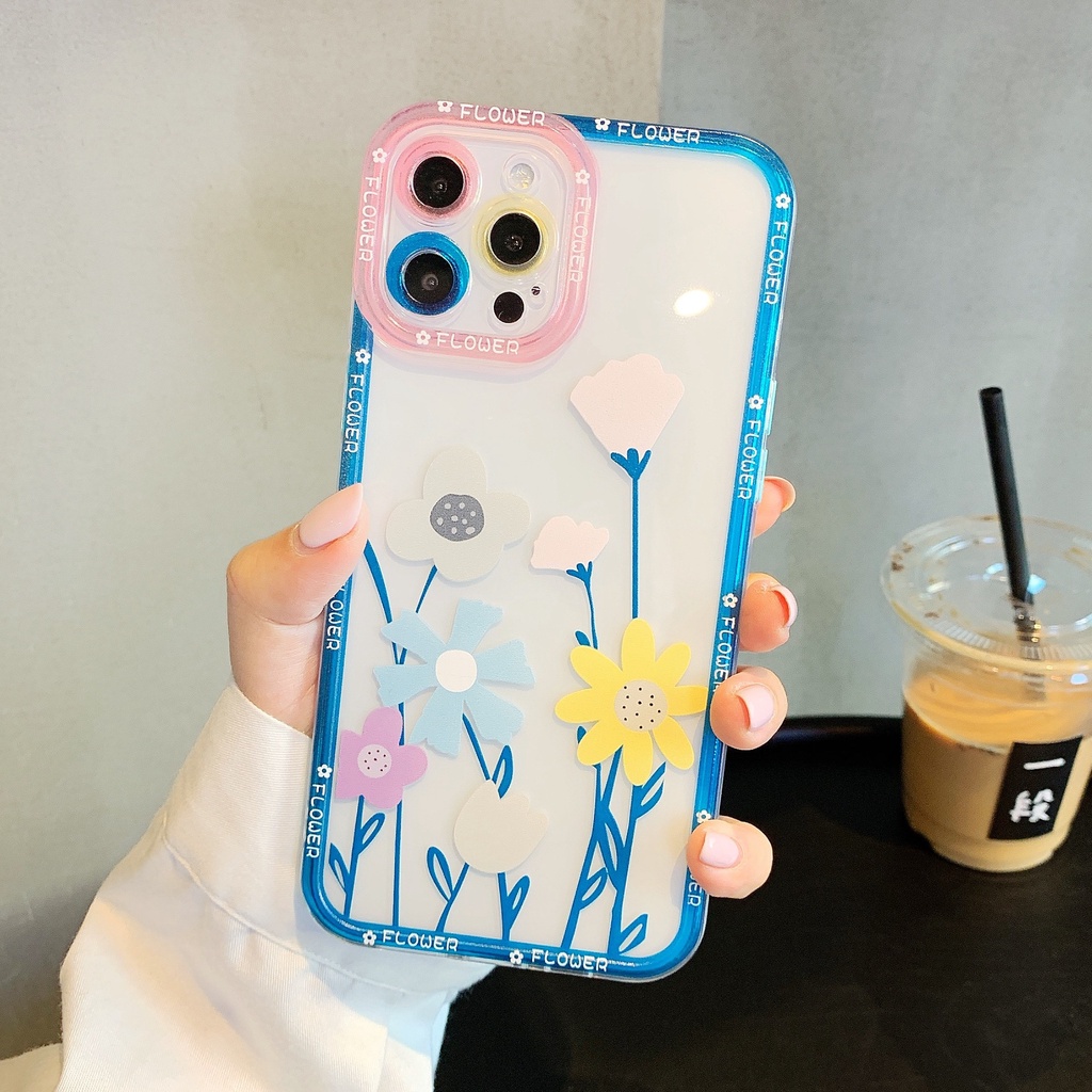 ốp iphone Cứng Trong Suốt Họa Tiết Hoa tương thích iPhone 6s 6splus 7 7plus 8 8plus X XS 11 12 Pro Max Plus Promax-3016