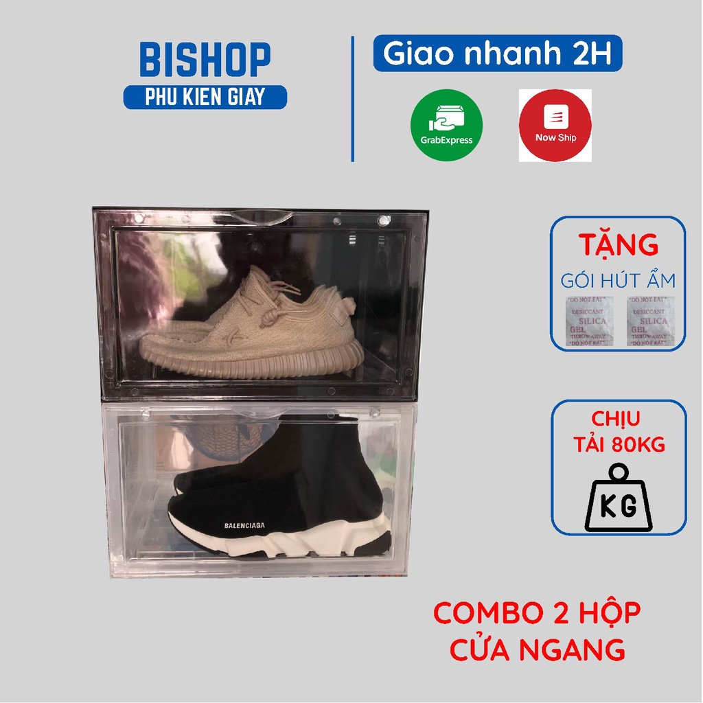 Combo 2 Hộp Đựng Giày Nắp Ngang Size Lớn Cho Giày Cao Cổ Loại Cao Cấp BISHOP