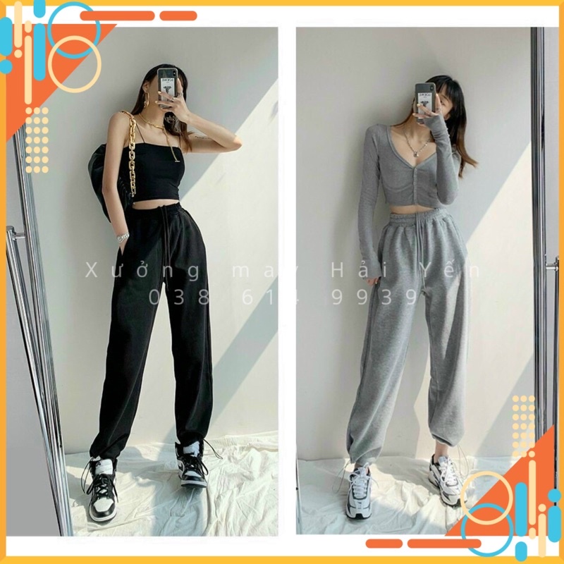 [ Sale lỗ 50%] Quần joger nỉ nữ bo gấu chất đẹp