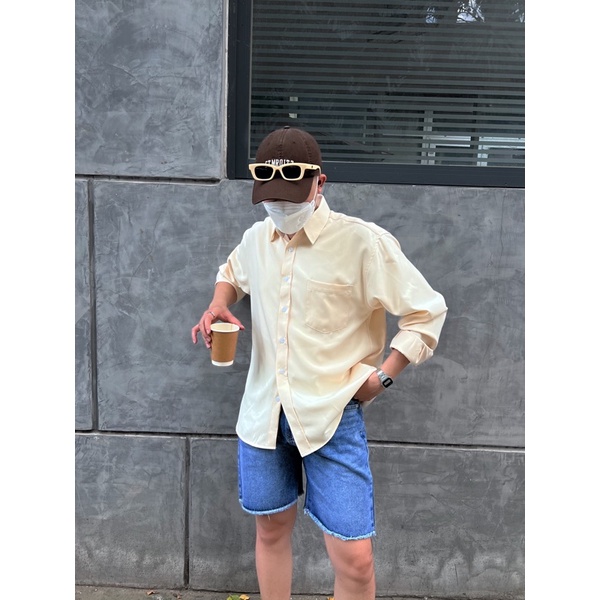 SIAM SOMI TRẮNG ĐEN và VÀNG KEM DÀI TAY ĐƠN GIẢN FORM RỘNG