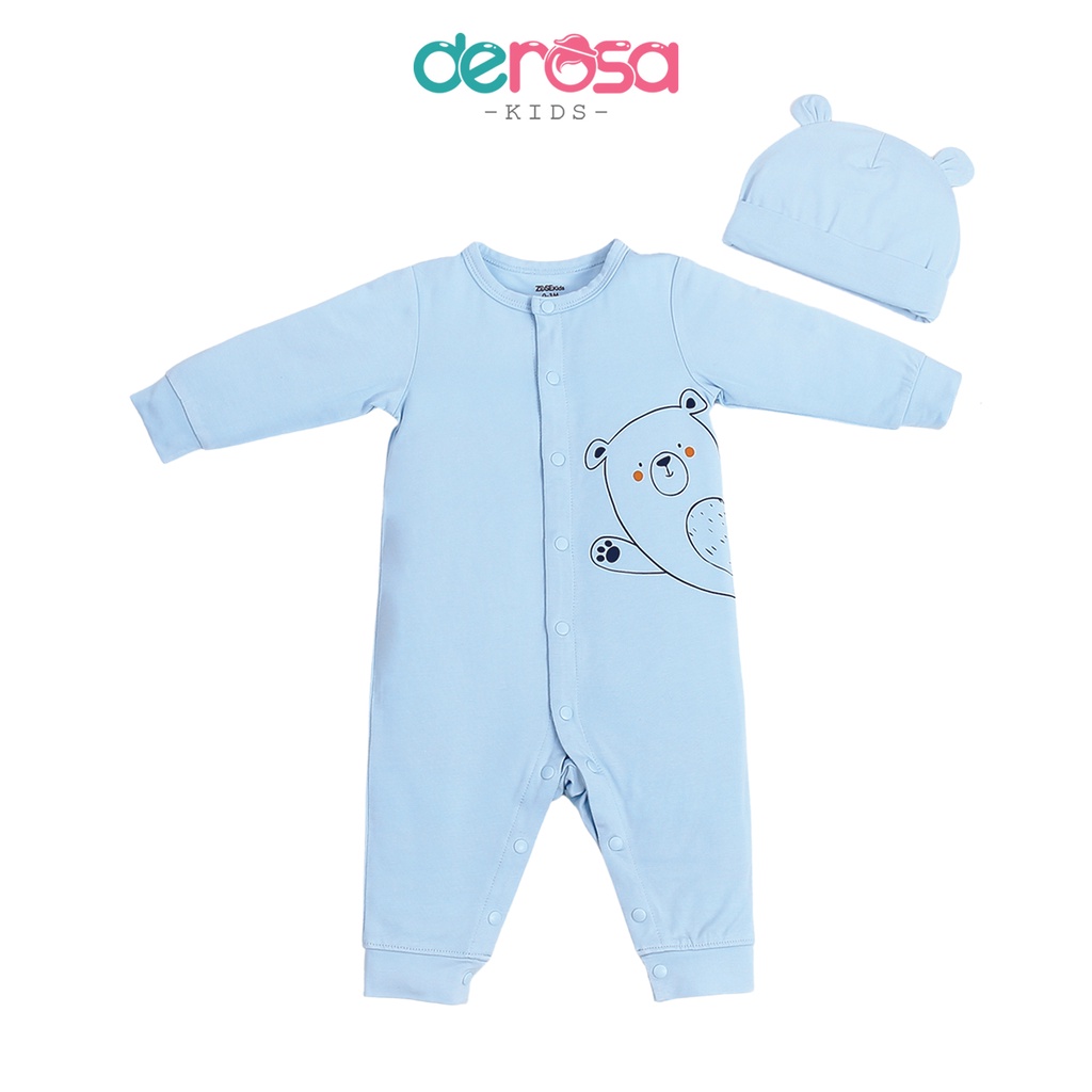 Bộ body cho bé sơ sinh DEROSA KIDS đồ bộ bé trai bamboo | 0-9 tháng | AWBB101BD