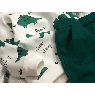 Set bộ nỉ H&M khủng long xanh