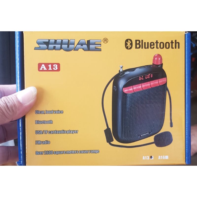 Máy trợ giảng Shuae A13 micro có dây hỗ trợ Bluetooth, USB, thẻ nhớ TF,đài FM