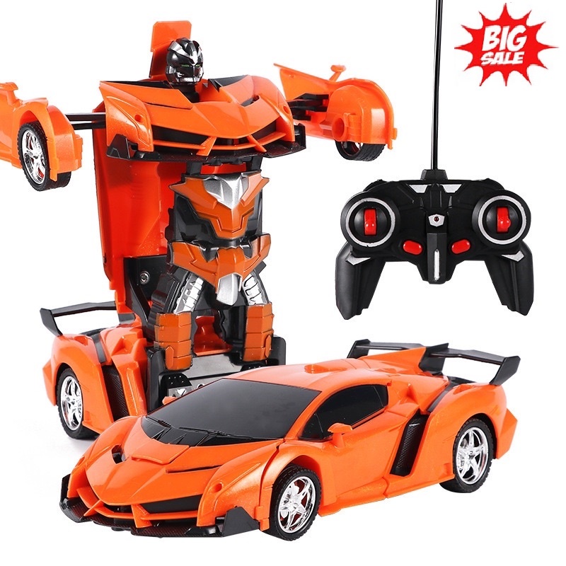 Xe ô tô điều khiển từ xa biến hình thành Rô bốt, đồ chơi mô hình oto robot có đèn nhấp nháy, drift cực đỉnh (Siêu Rẻ)
