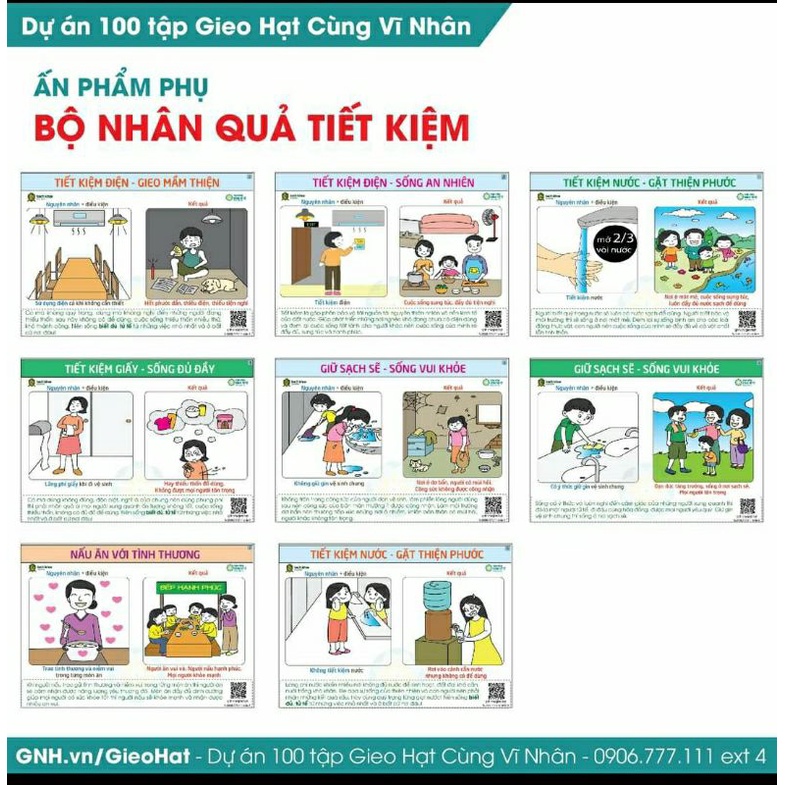 Tranh Cây nhân cách 3 gốc khổ A4 + Tranh dán nhân quả tiết kiêm