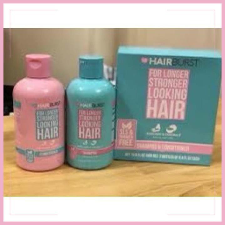 Cặp 2 chai dầu gội xả HAIR BURST xanh-hồng "