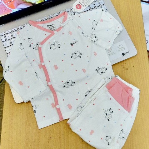 💥10 mẫu 💥Bộ sơ sinh cài lệch Avaler sợi tre size 0/3,3/6m