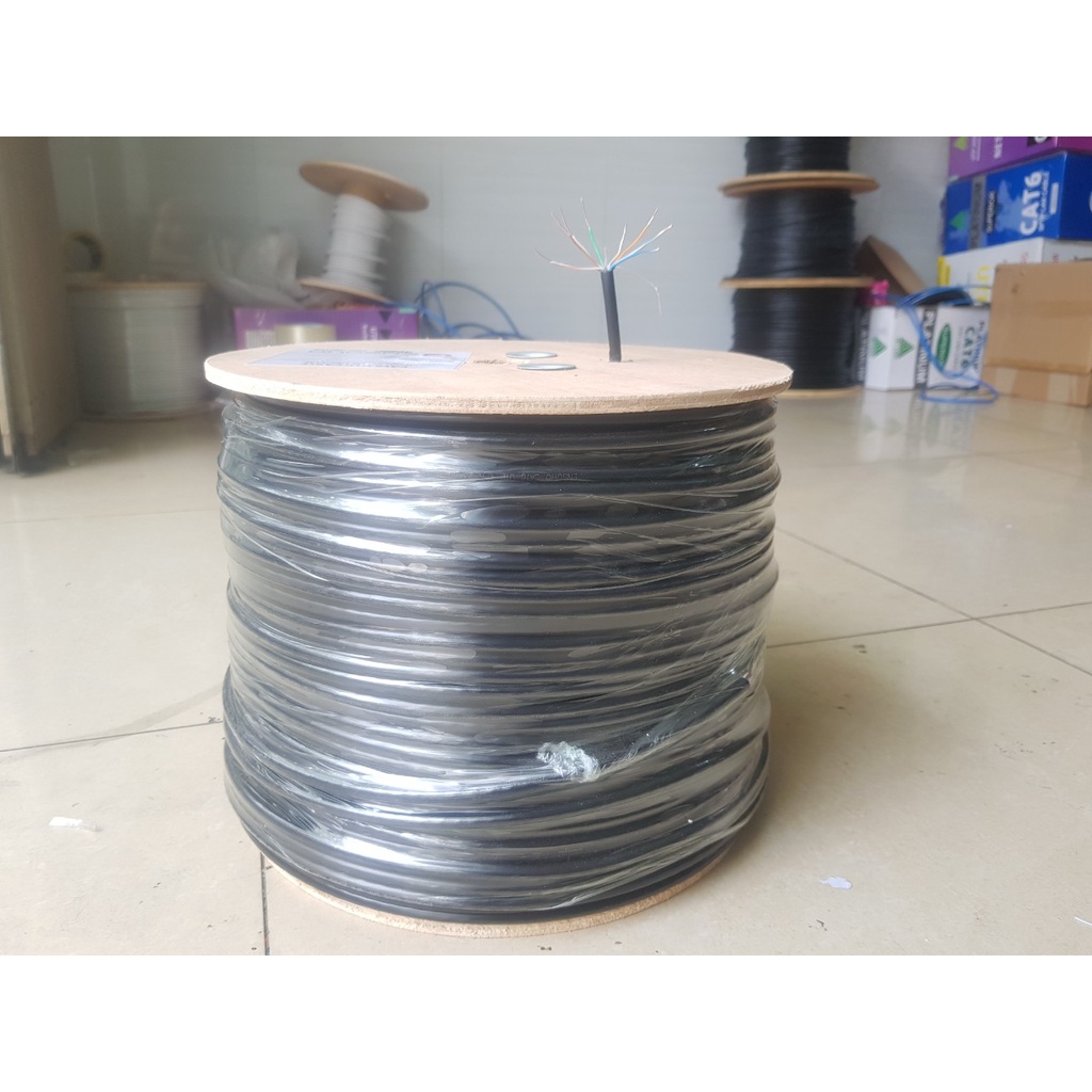 Cuộn 305m cáp mạng ngoài trời ENSOHO chuẩn UTP Cat6 lõi CCA