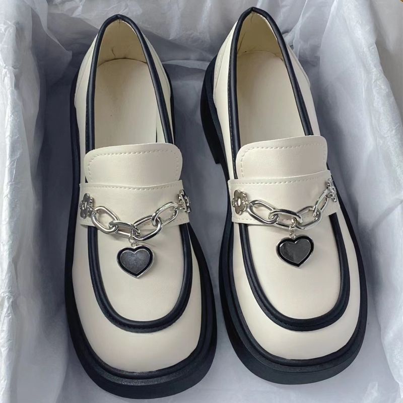 2023 Mới Giày Da Ngón Chân Tròn Thoải Mái Xu Hướng Phụ Nhật Bản Giày nữ JK Học sinh