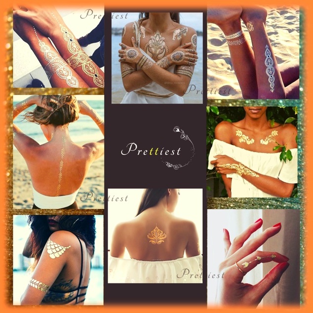 Hình xăm nhũ dán | henna tattoo ánh kim | hình xăm tạm thời chống nước | tattoo 3d | xăm tạm thời