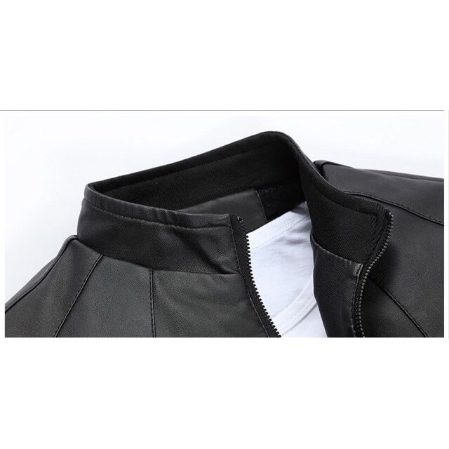 Áo Khoác da nam lót lông Bonado chuẩn phong cách Hàn quốc AX810 (đen)