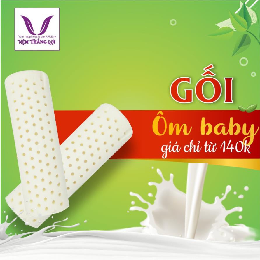 Gối Cao Su Thiên Nhiên Thắng Lợi Được Làm Bằng Cao Su Nguyên Chất Tựa Đầu Khi Ngủ Thoải Mái Tránh Đau Vai Gáy