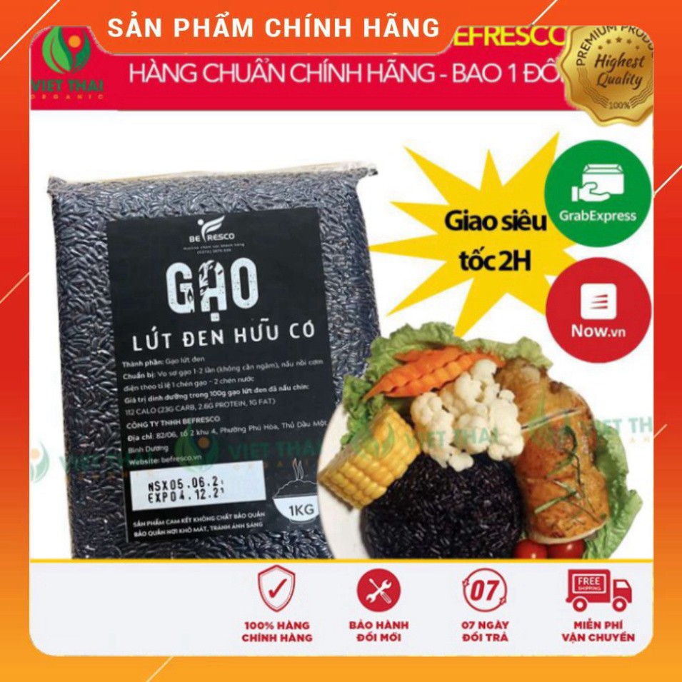 Gạo Lứt Đen Giảm Cân / Eat Clean Siêu Dẻo, Thơm (Gói 1kg) Befresh