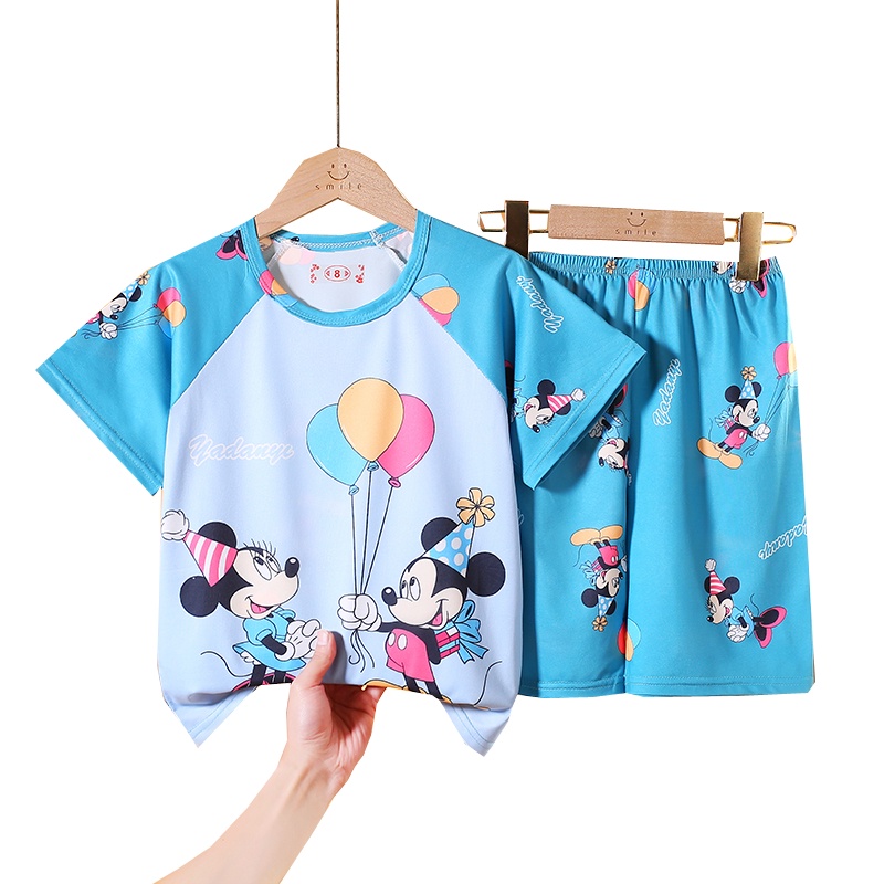 Bộ đồ ngủ tay ngắn cổ tròn in hình Doraemon nhiều mẫu tùy chọn thời trang Hàn Quốc cho bé trai