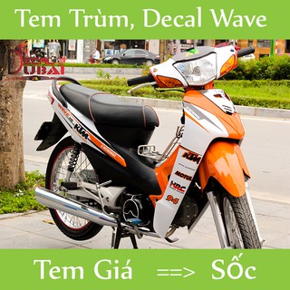 Tem trùm Wave A Cam Trắng KTM