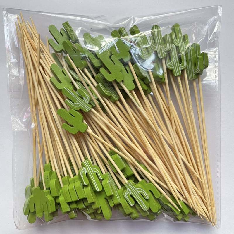 Set 100 Xiên Tre Ăn Trái Cây / Tráng Miệng Hình Chiếc Lá 12Cm Trang Trí Tiệc Cưới JP5