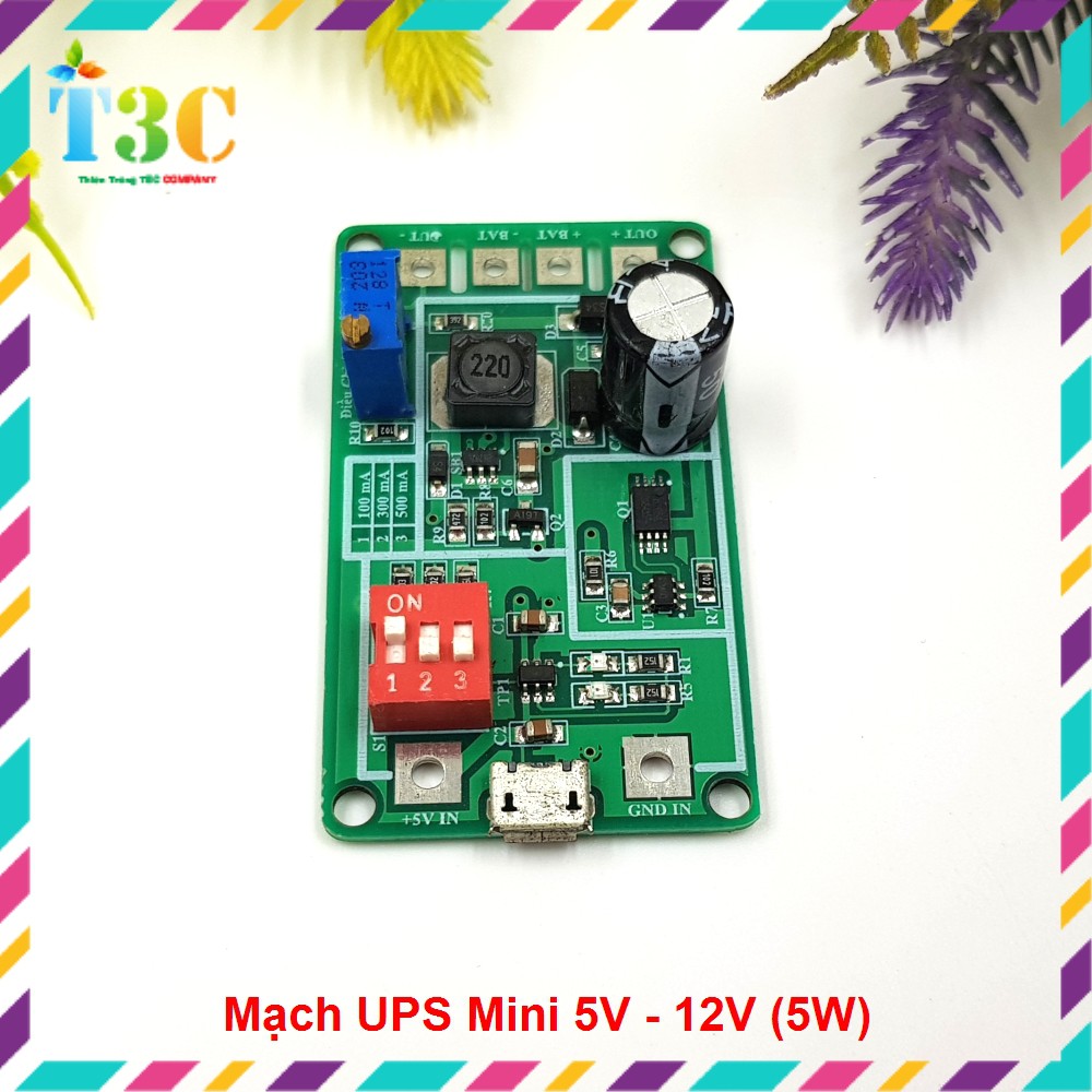 Mạch UPS Mini 5-12V (5W)