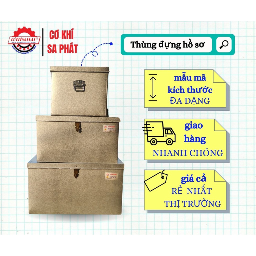 Thùng tôn sinh viên, thùng đựng quần áo, sách vở, đồ dùng cá nhân KT 35 x 30 x 25 cm