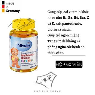 [ Hàng Đức ] Kẹo gấu Mivolis Multivitamin Barchen Vị Trái Cây - Nội địa Đức - 60 viên