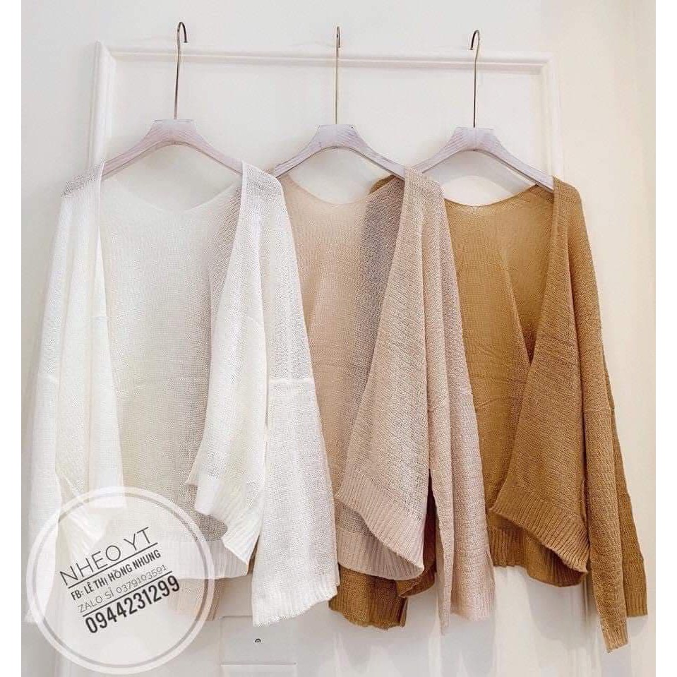 ♥️ Áo Khoác Ngoài Cardigan Len Mỏng Kiểu Nhẹ Nhàng Sương Mai - Y145 | BigBuy360 - bigbuy360.vn