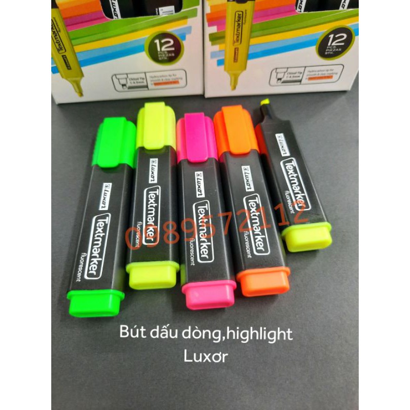 Bút dấu dòng Luxơr-bút nhớ dòng,highlight dạ quang các màu.