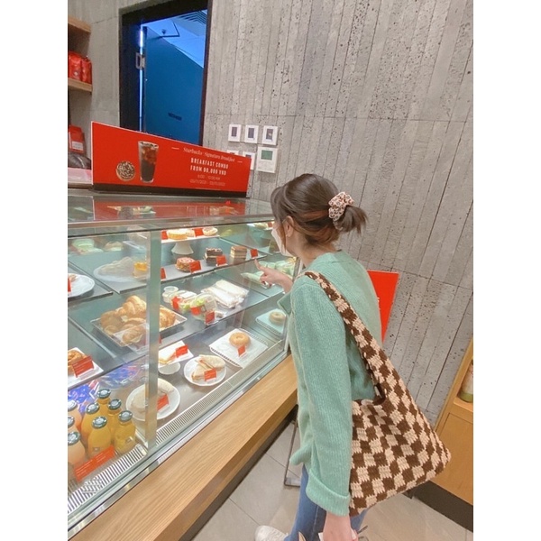 Túi tote hoạ tiết kẻ caro siêu cool dành cho nữ được tự mix màu