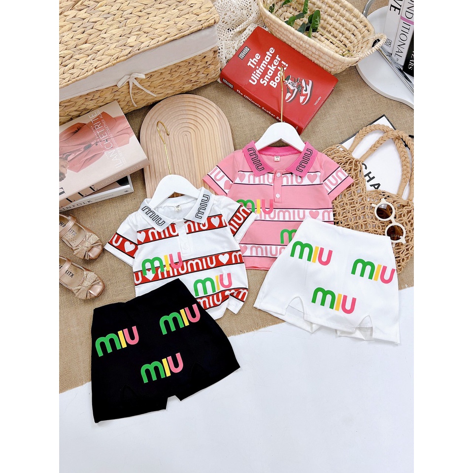 Set  BỘ polo miu miu cho bé