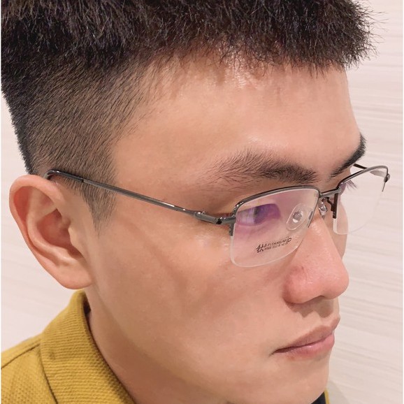 Gọng kính titanium W909 nửa khung xẻ cước thời trang cao cấp nam siêu nhẹ siêu bền OURESS