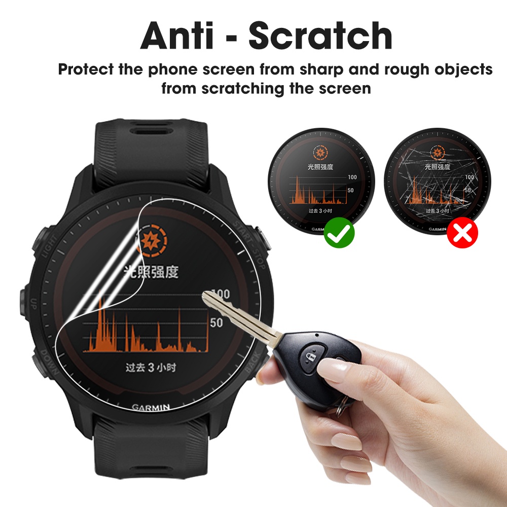 Miếng Dán Màn Hình Cong HD Bằng TPU Mềm Trong Suốt Chống Trầy Bảo Vệ Toàn Diện Cho Garmin Forerunner 955