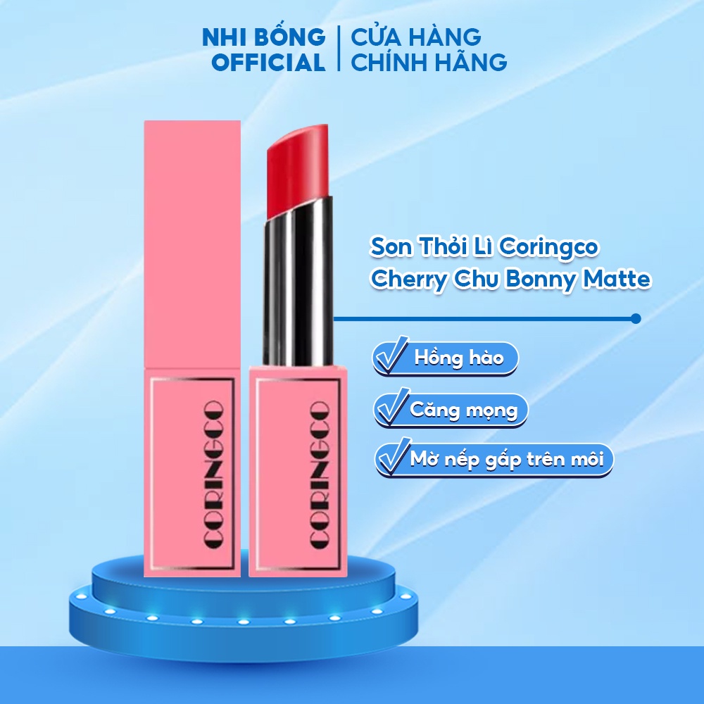 Son Thỏi Lì - Son Môi Coringco Cherry Chu Bonny Lipstick Matte Chính Hãng Hàn Quốc