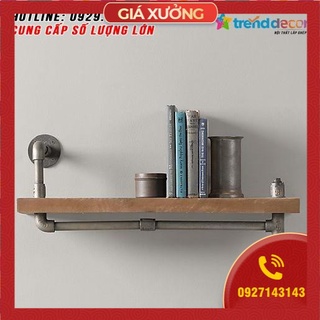 Kệ treo tường 1 tầng chất liệu ống sắt phi 27 decor vintage trang trí phòng đẹp, độc, lạ TRENDDECOR.vn