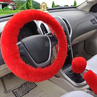Bộ 3 Bọc Vô Lăng Xe Hơi Màu Đỏ Mềm Mại