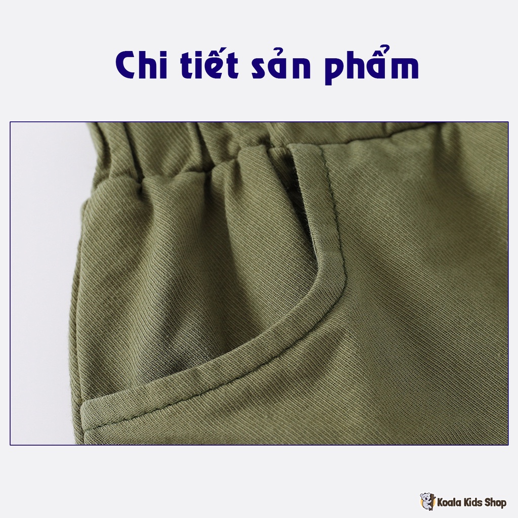 Quần Short Kaki co giãn WELLKIDS bé trai Quần đùi đơn giản trẻ em từ 2-8 tuổi
