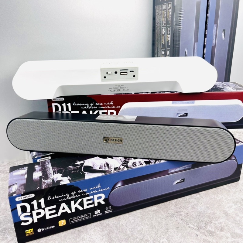 Loa bluetooth mini WK DESIGN D11 Loa thanh mini bluetooth V5.0 hỗ trợ USB thẻ nhớ Jack 3.5 kết nối tivi máy tính