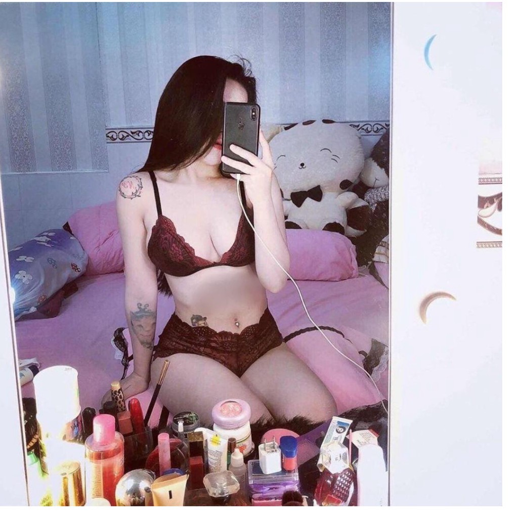 Bộ đồ lót ren đùi đỏ tươi Sexy✨ FREESHIP ✨Bộ đồ lót đùi Bralette đỏ có mút mỏng không gọng , ren cao cấp thoáng khí | BigBuy360 - bigbuy360.vn