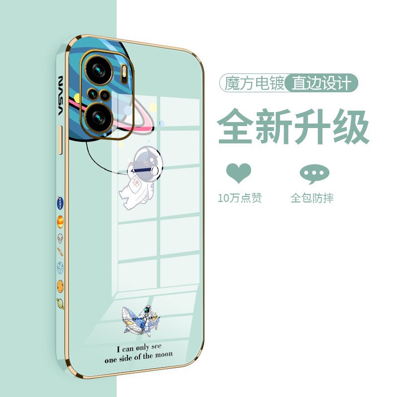 Ốp Điện Thoại Mềm Mạ Điện Họa Tiết Cá Mập/Phi Hành Gia Cho xiaomi POCO F3 Redmi note 7 7pro note 8 8pro 8T